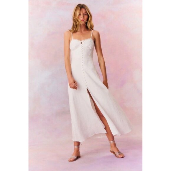 LoveShackFancy Linella Dress Antique White - Picture 1 of 7